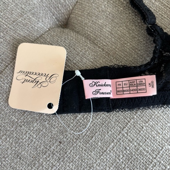 NWT! AGENT PROVOCATEUR RUDY BRA BLACK PURPLE SET Bra 36DD, Panties 4(L) - Picture 13 of 13